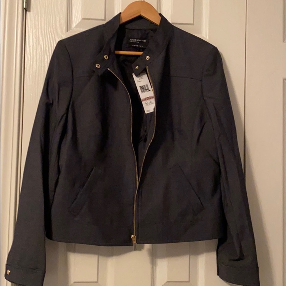 NWT Jones New York stretch navy multi jacket
